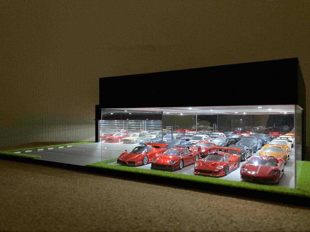 ミニカー専用ジオラマ：1/64 カーディーラーⅣ（オールブラック）希少モデル！