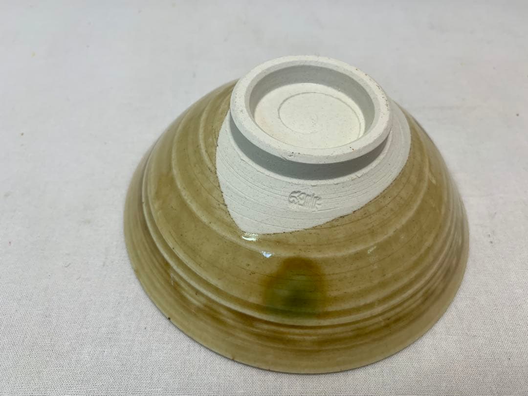 未使用 茶道具 松景作 黄瀬戸 茶碗 十客揃 陶印 箱無