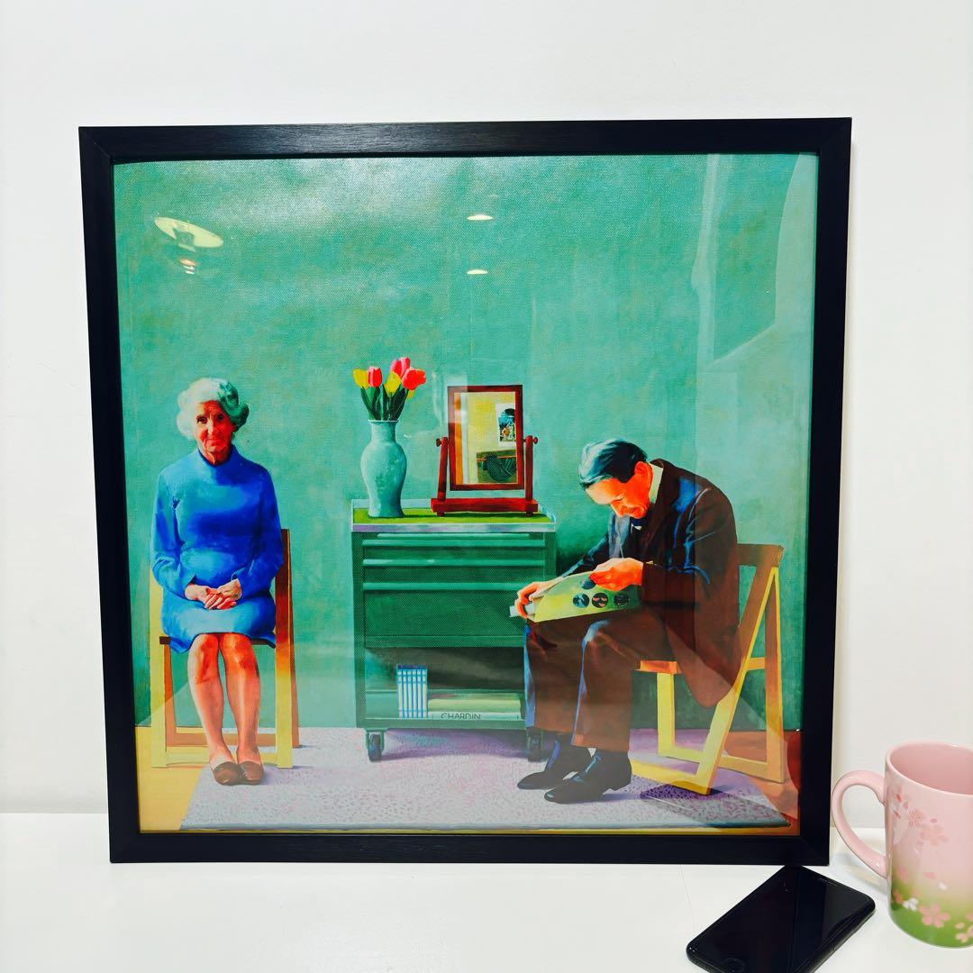 専用出品【額付50cm×50cmポスター】デイヴィッド・ホックニー 「両親」