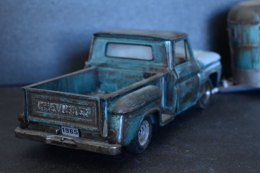 ]1/18 サンスター シボレー C10 トラック トレーラー 曲げ加工 サビ