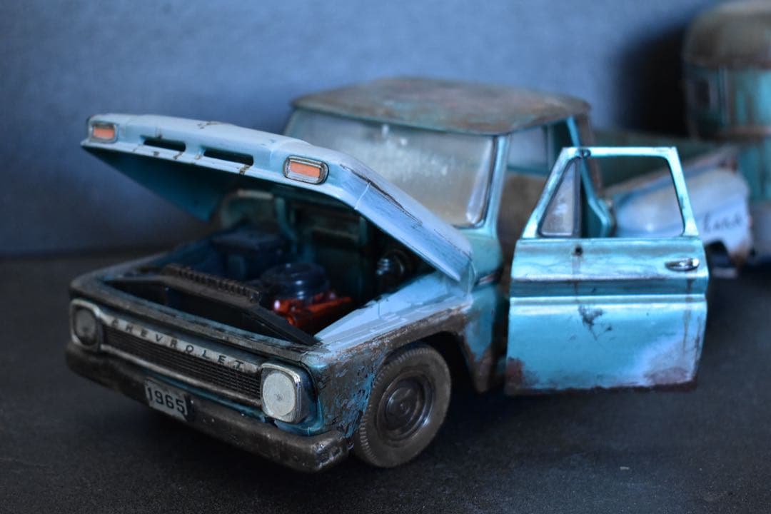 ]1/18 サンスター シボレー C10 トラック トレーラー 曲げ加工 サビ