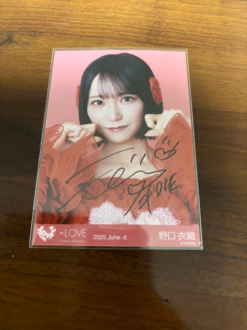 ＝LOVE イコラブ　野口衣織　とくべチュ　ヨリ　直筆