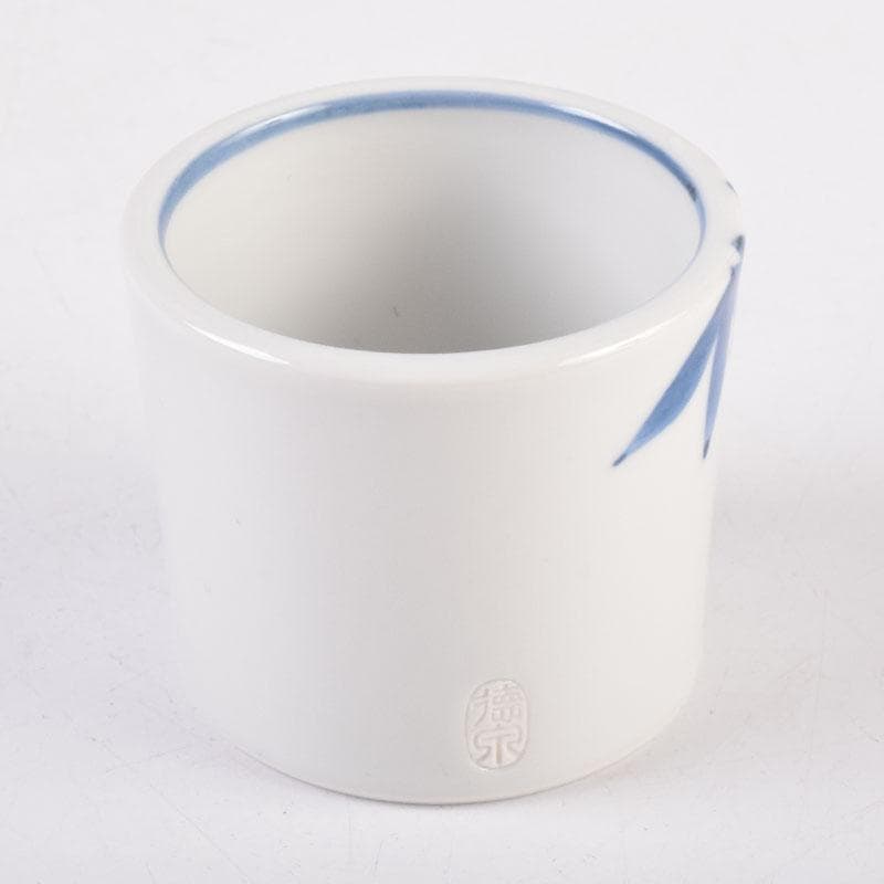 茶道具　紫翠窯　三代　西村徳泉造　染付　竹文　蓋置　共箱　V　8379