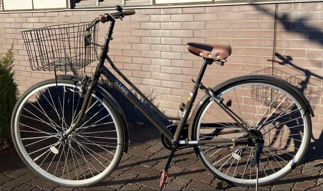 【極美品】26インチ シティサイクル ブラウン バスケット付き