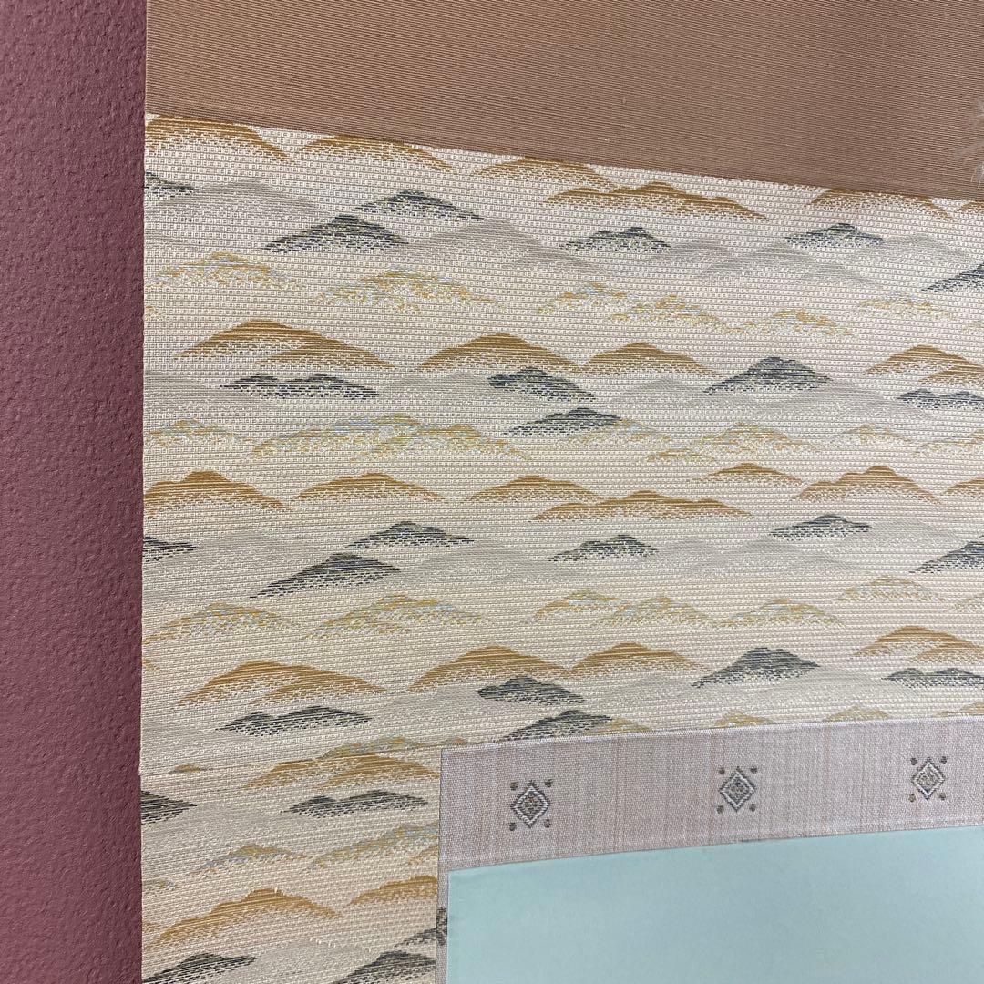 美品 掛け軸 小野守鳳作 牡丹図 共箱 太巻き付 四季花 年中掛け