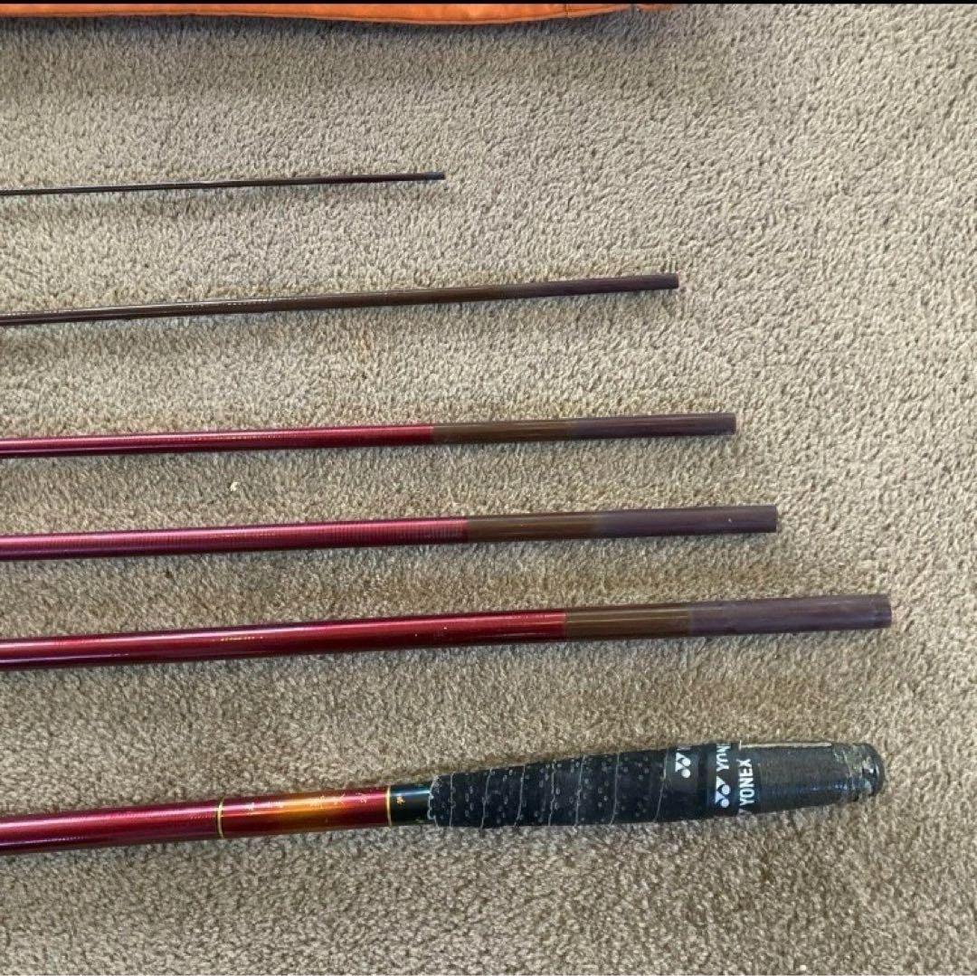 4*上様 赤 Daiwa ヘラ竿 飛燕峰 烈火 21 袋付き 6本継ぎ カーボン