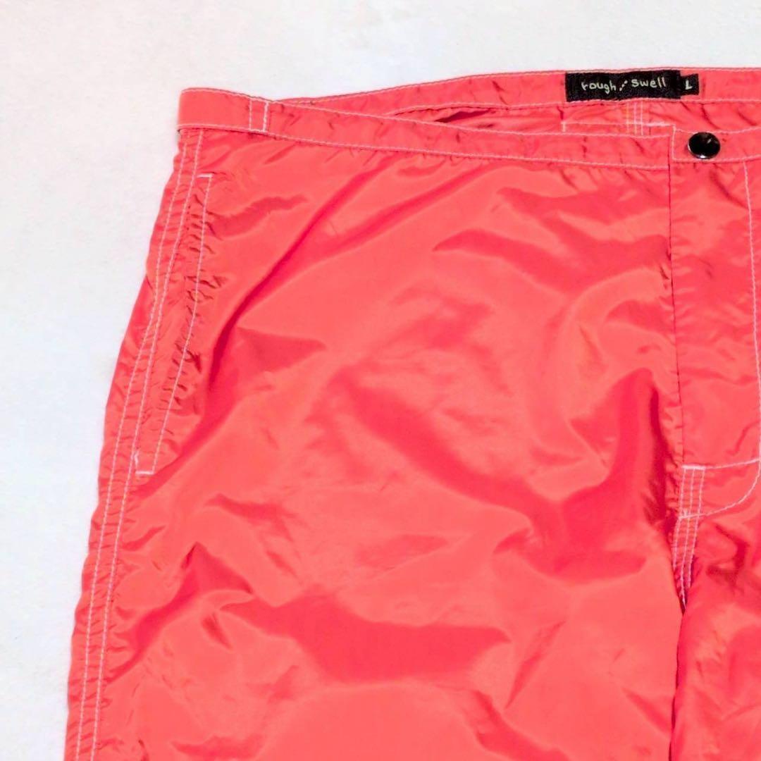 【rough & swell】ナイロン ゴルフパンツ ウエスト調整 オレンジ L