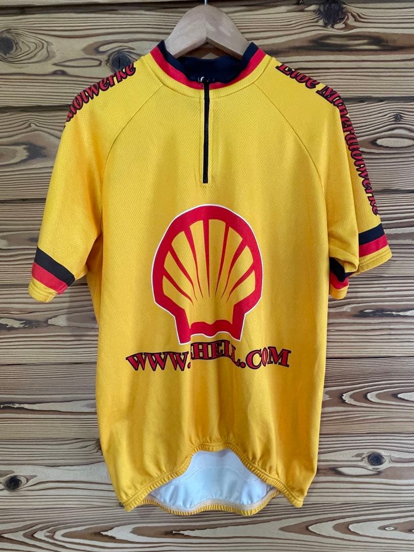 B03268 シェルShell サイクリングジャージ　古着　ヴィンテージ　企業