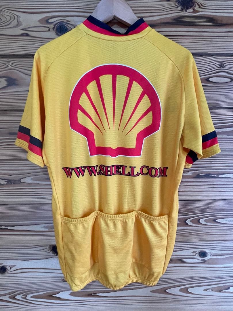 B03268 シェルShell サイクリングジャージ　古着　ヴィンテージ　企業