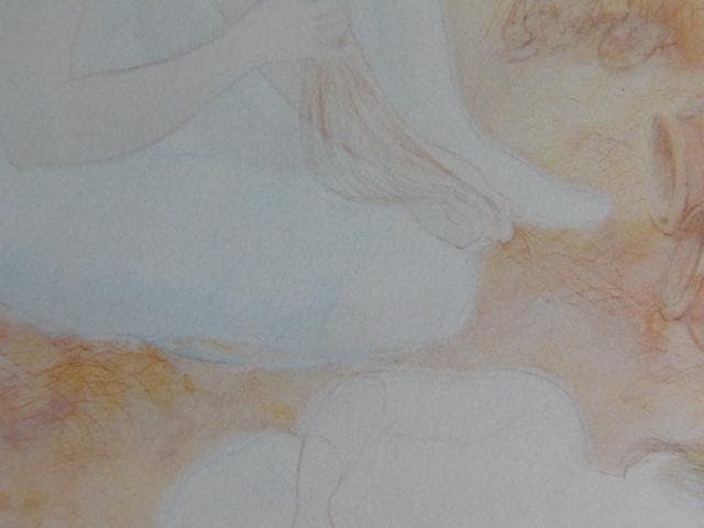 井上耐子、【海の香里】、希少な額装用画集より、新品額装付、状態良好