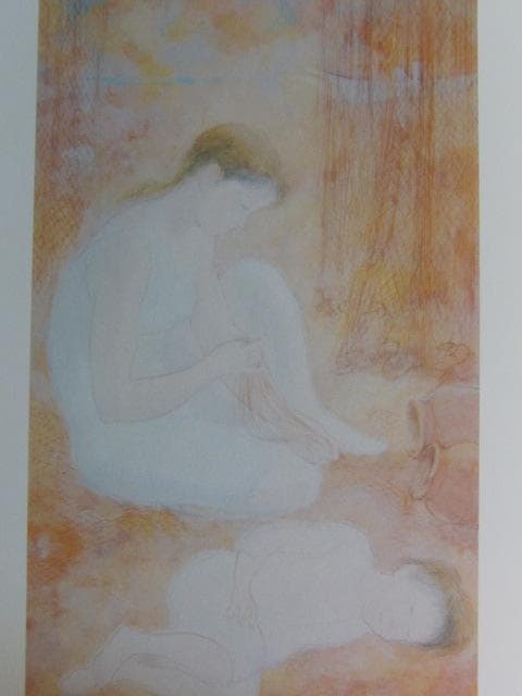 井上耐子、【海の香里】、希少な額装用画集より、新品額装付、状態良好