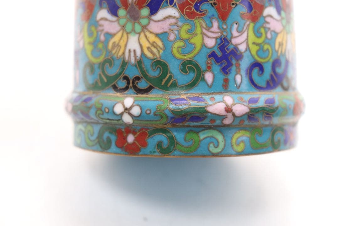 中国　七宝焼　急須　送料込み250510