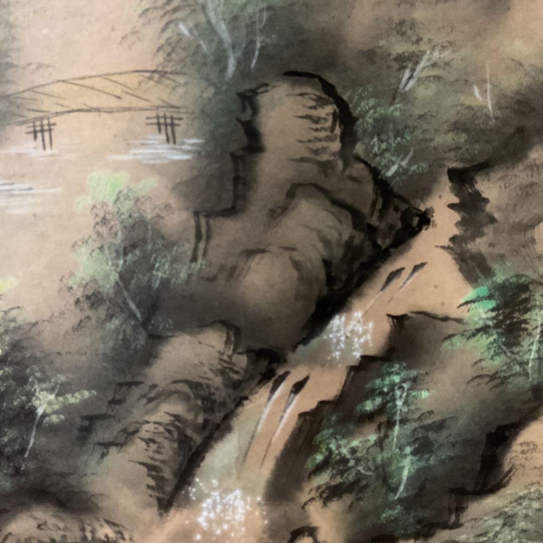 紙本 彩色画風景図 作者不詳 落款印譜在 桐箱