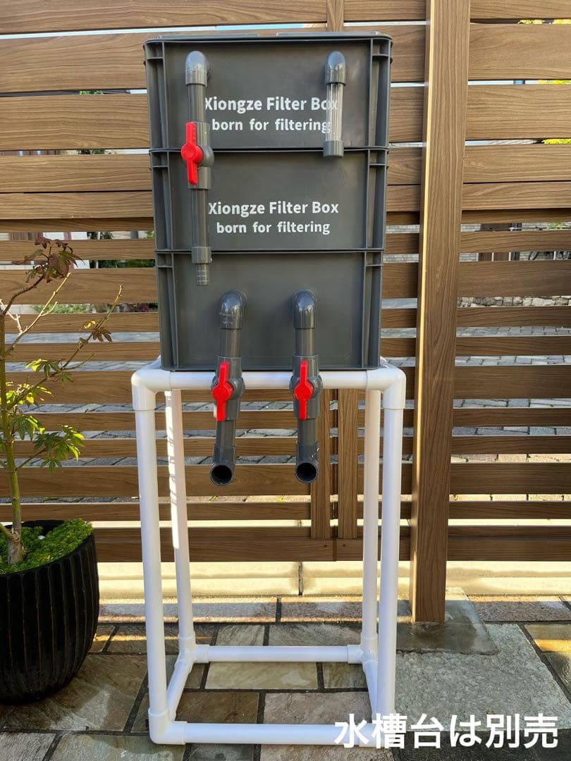 コンパクト小型お任せ高性能濾過材2段付き　池水槽用万能フィルター外部式濾過器装置