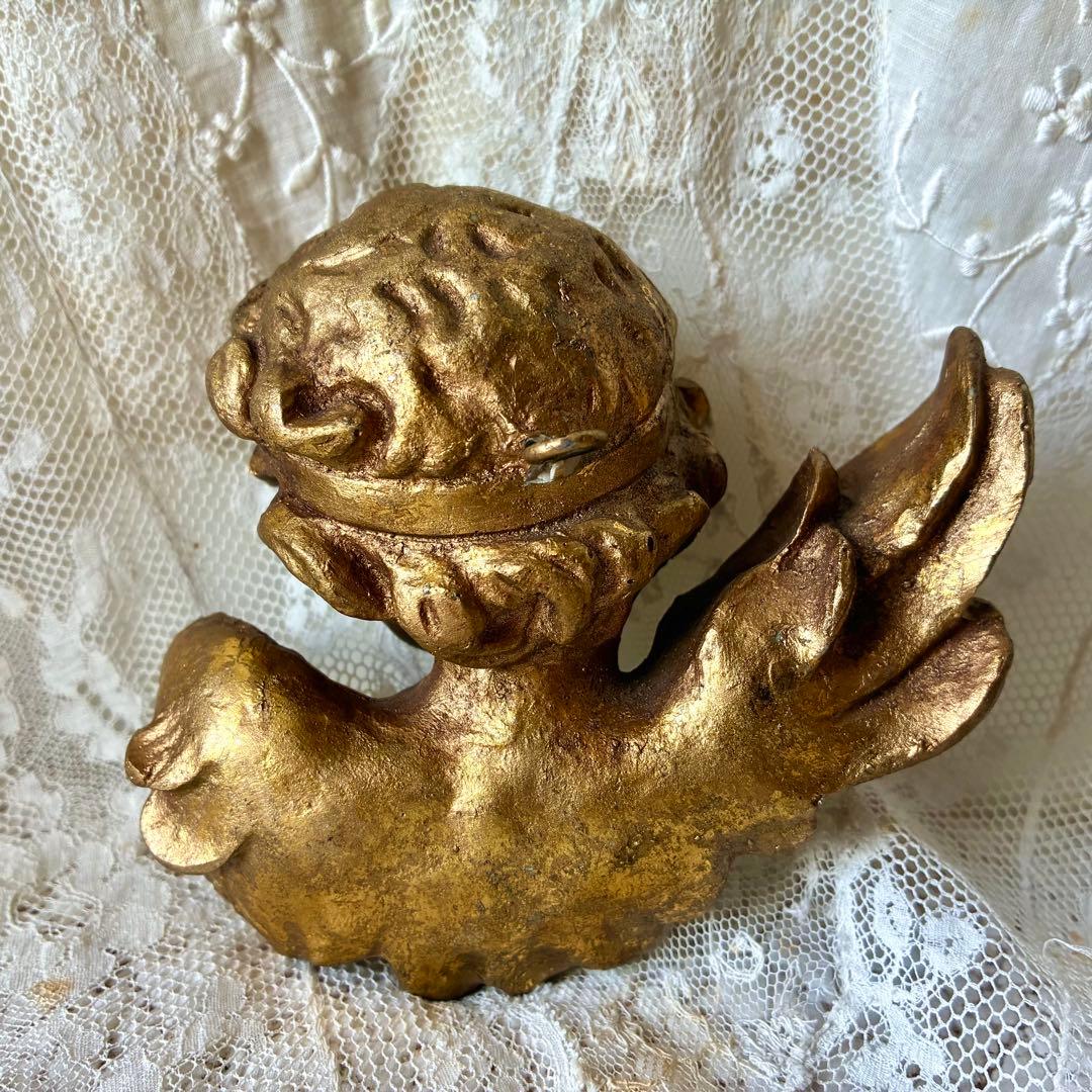 天使オブジェ　ウォールデコレーション　壁掛けオーナメント　フランスアンティーク