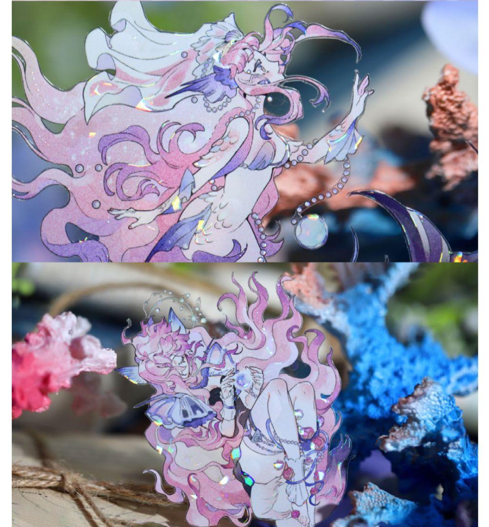 J612＃梦幻是真(贝壳光)没尾巴的猫切り売り海外人物マステ女の子