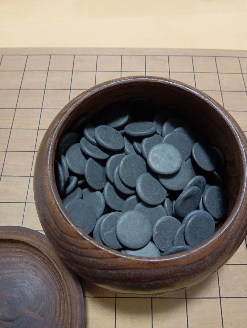囲碁 木製碁石セット 黒白碁石付き