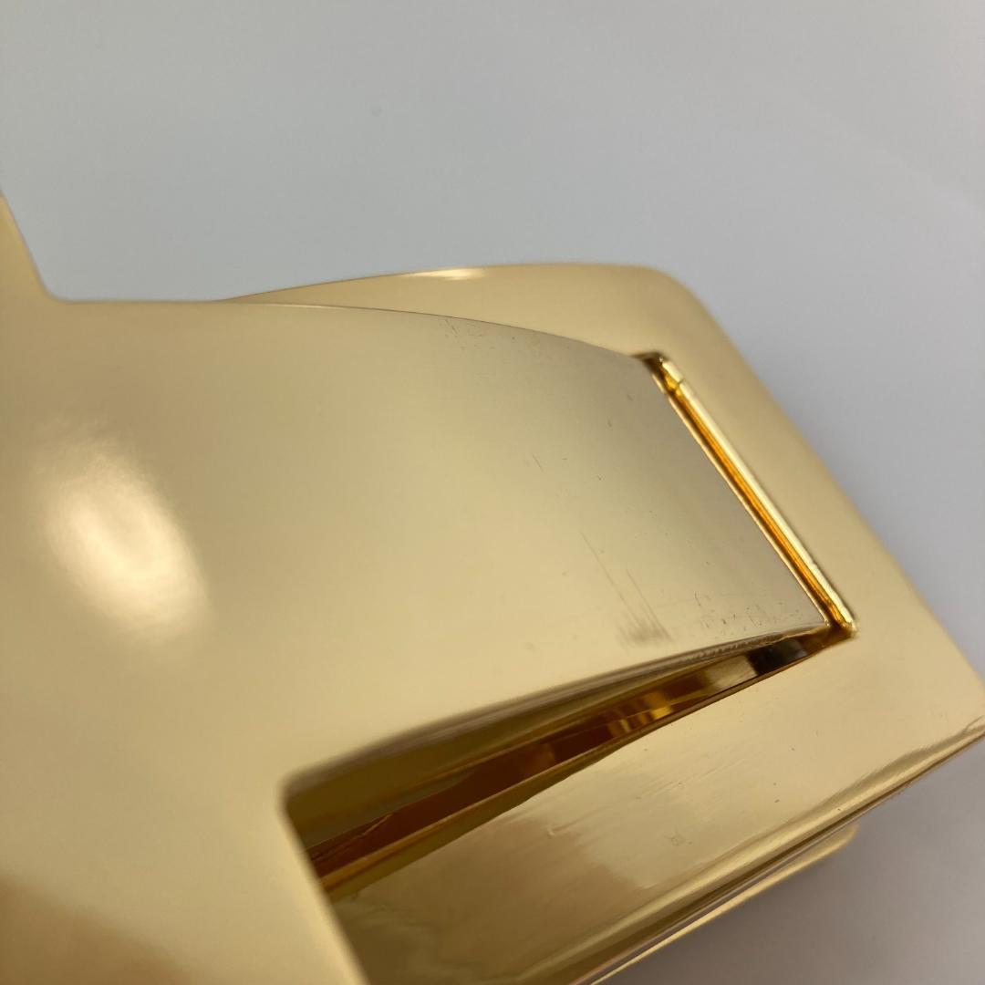 【訳アリ】 パワーベルト レバーアクション 本革 ワンタッチ可変式 黒×ゴールド