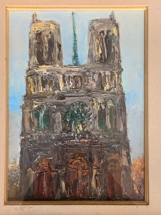大幅値下げしました！中川力　絵画　「ノートルダム」4号　額縁付