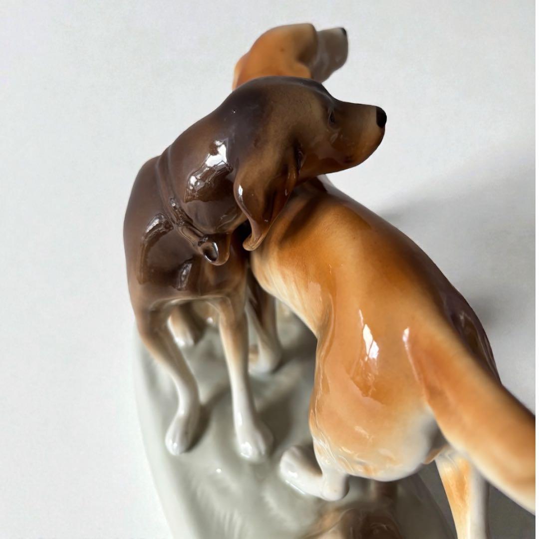 アンティーク雑貨  Dux Hunting Dogs Figurine