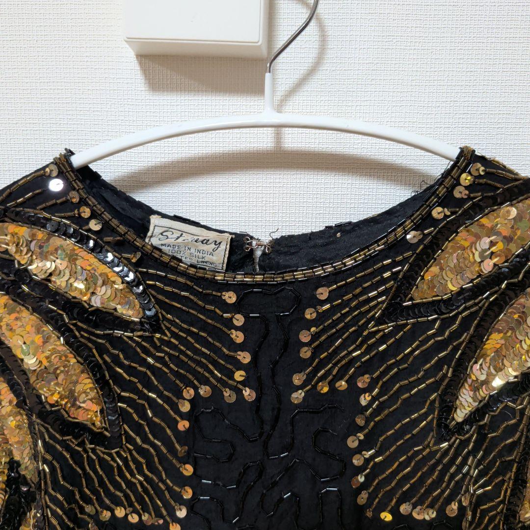 ​【希少】Sténay 総刺繍 鳳凰/ウィングデザイン ビーズドレス P8サイズ