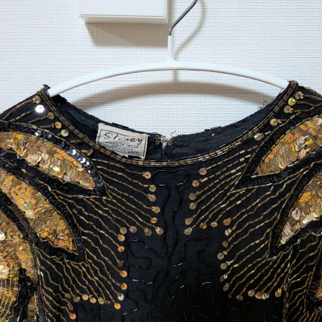 ​【希少】Sténay 総刺繍 鳳凰/ウィングデザイン ビーズドレス P8サイズ