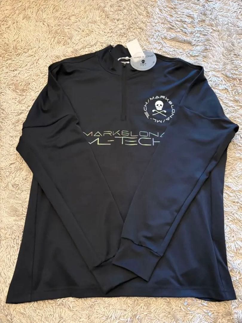 【新品】マークアンドロナ　長袖シャツ　モックネック　メンズ　接触冷感　黒