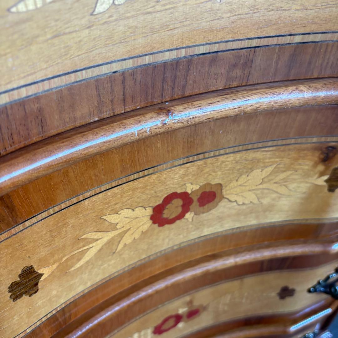 イタリア　MOR-RENS社　象嵌チェスト　4段　ミドルチェスト　マホガニー　①