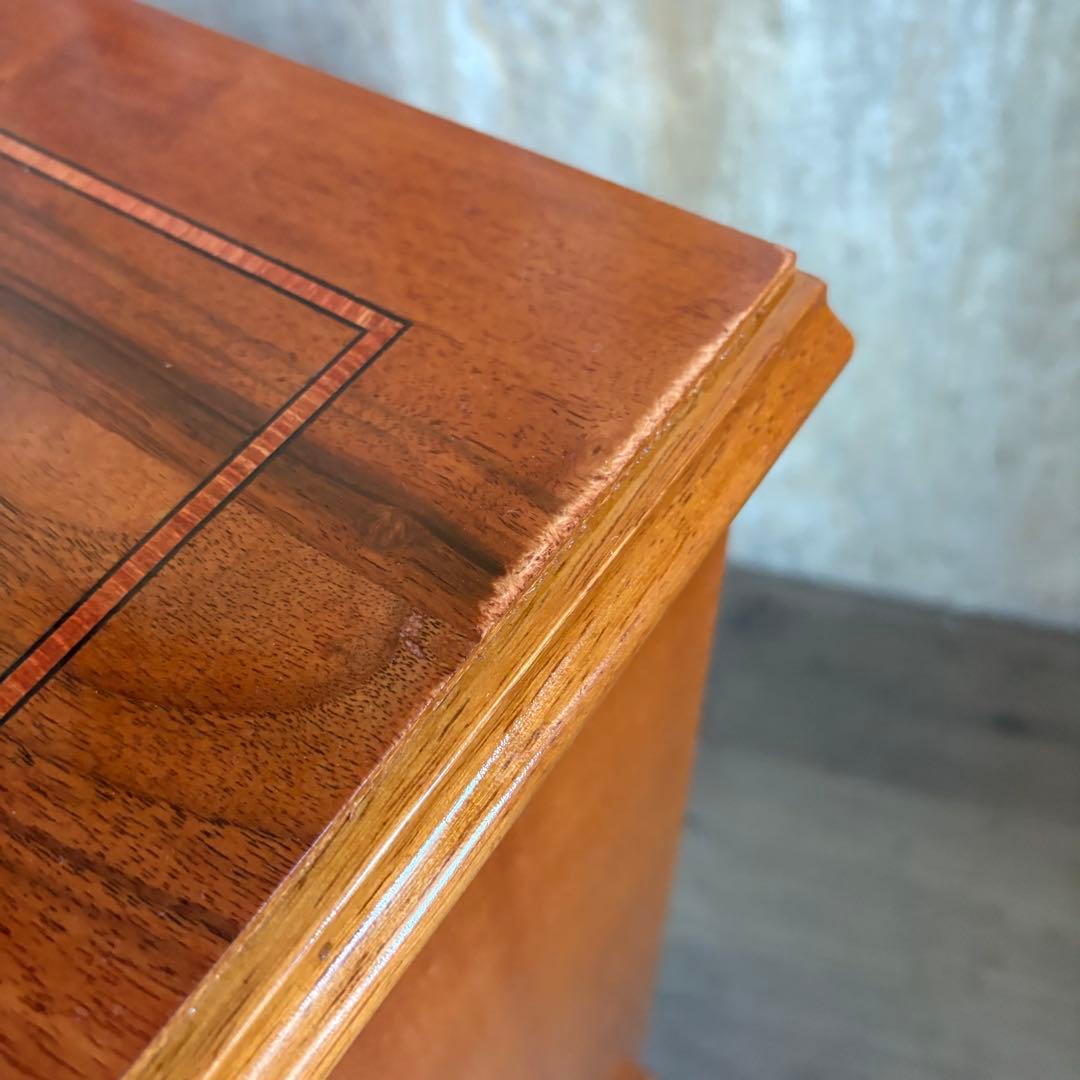 イタリア　MOR-RENS社　象嵌チェスト　4段　ミドルチェスト　マホガニー　①