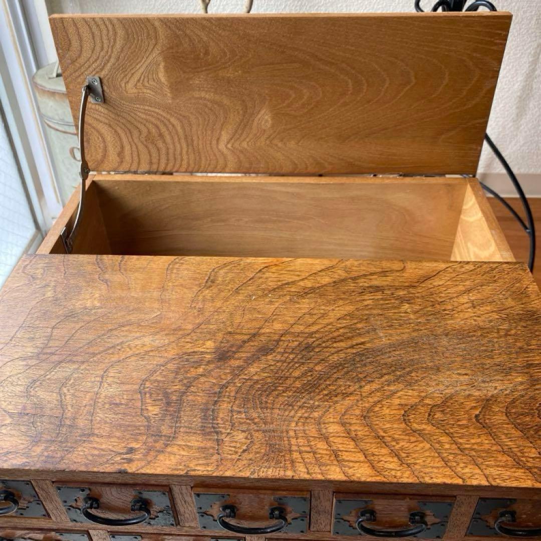 最終】小箪笥 薬箱 裁縫箱 小物棚 17杯 和モダン テレビ台 隠箱 雑貨棚