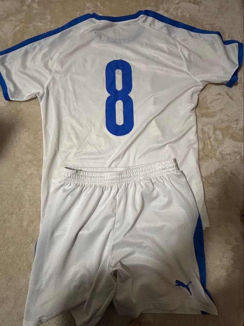 飯塚高校Puma サッカーウェア ホワイト/ブルー サイズL