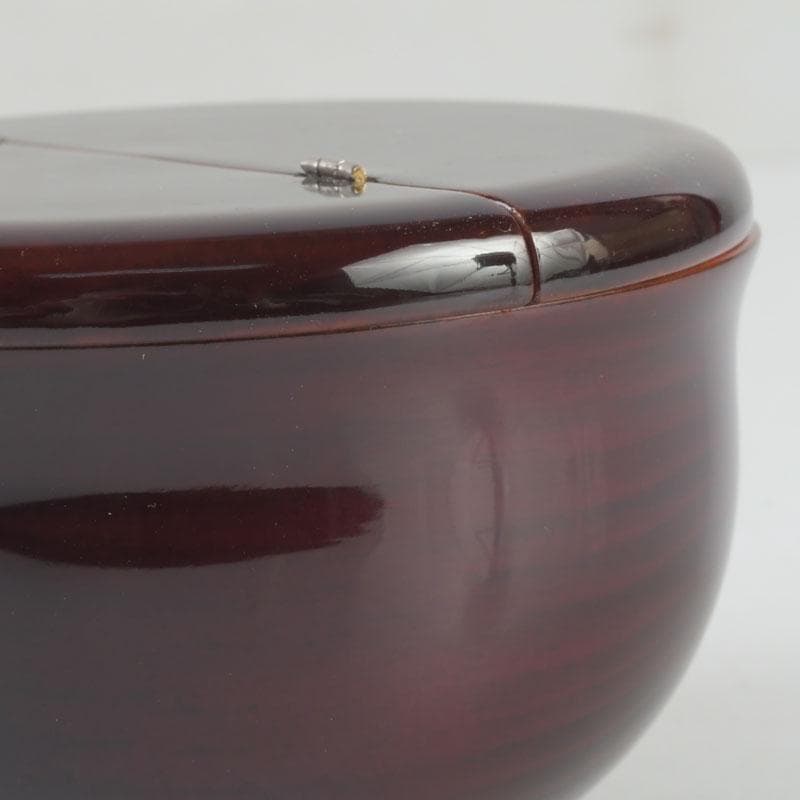 茶道具　塗師　安田春仁作　老松茶入　仕覆付　共箱　V　9691