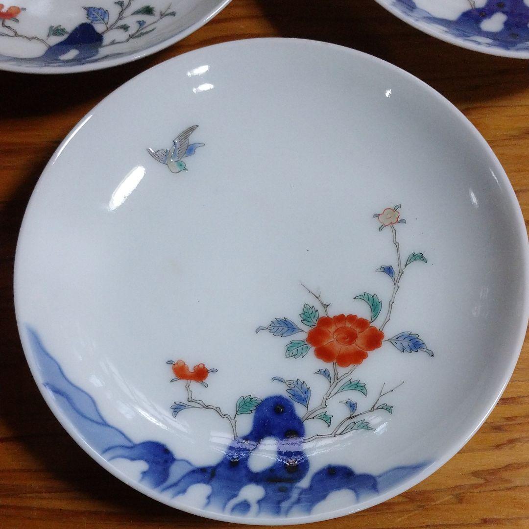 黒田領治鑑定 鍋島 草花文 小皿五客揃い