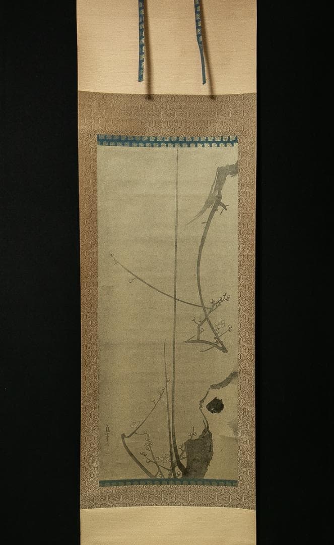 掛軸-1706　俵屋宗達　墨梅図　印刷工芸作品　講談社　昭和52年