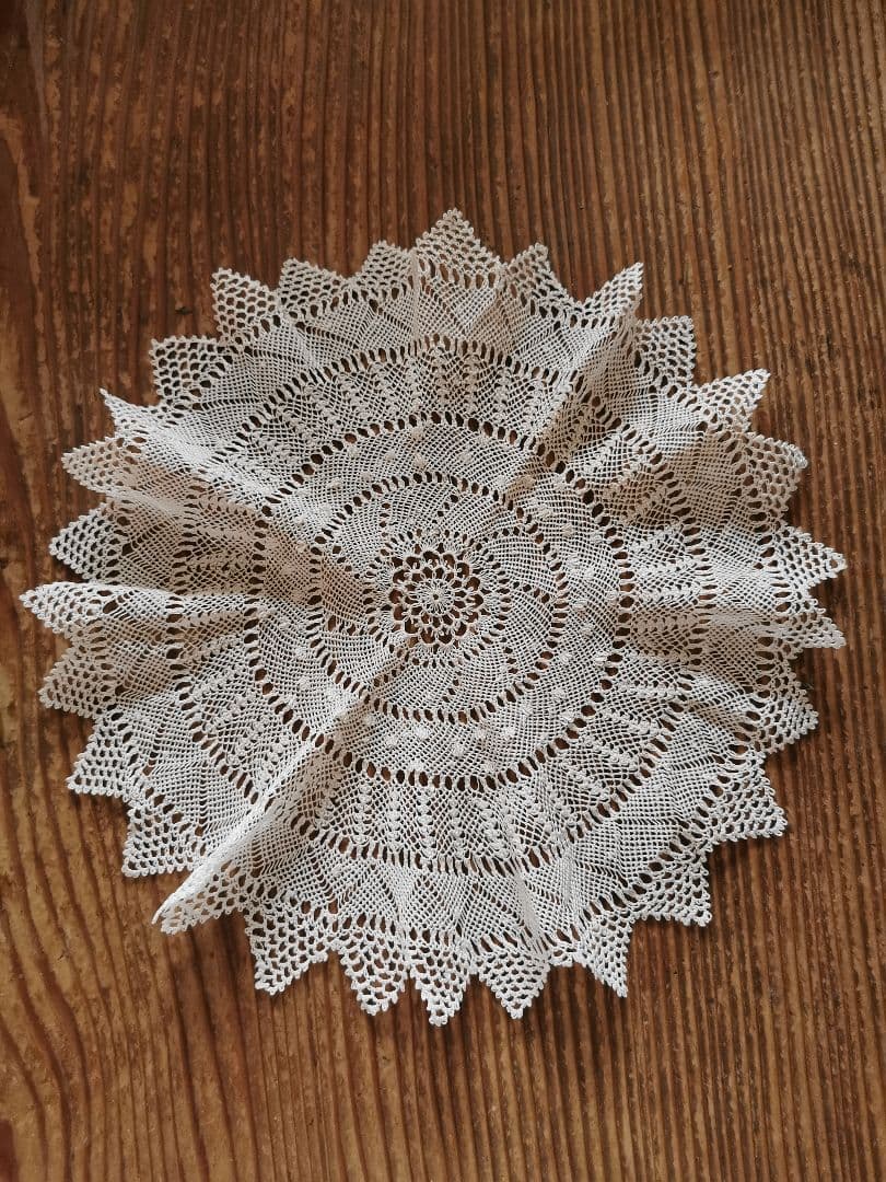 ヴィンテージ アルメニアン&タティング&クロシェレース 花型/星型ドイリー 細雪
