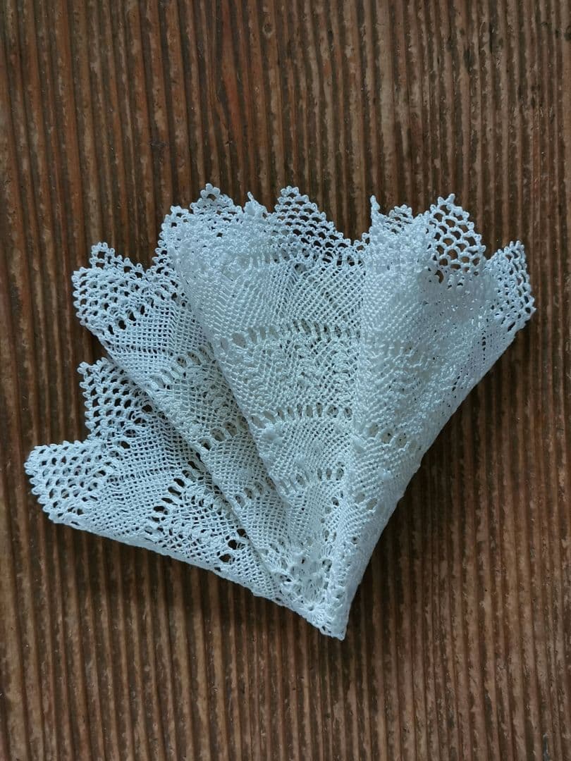 ヴィンテージ アルメニアン&タティング&クロシェレース 花型/星型ドイリー 細雪