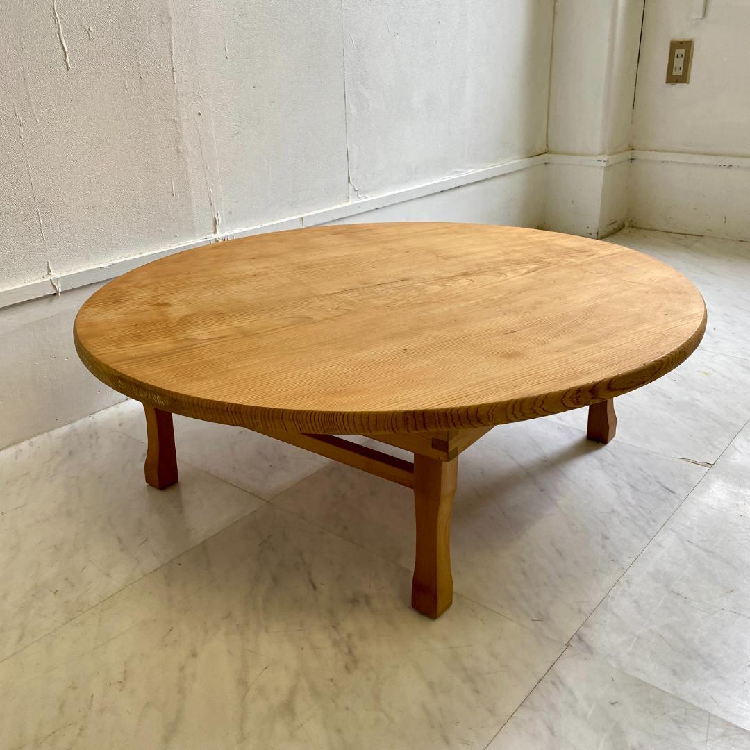 昭和レトロ 木製 丸ちゃぶ台 折りたたみ式｜ローテーブル 古道具 和家具