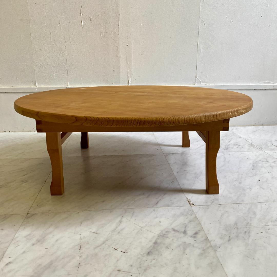 昭和レトロ 木製 丸ちゃぶ台 折りたたみ式｜ローテーブル 古道具 和家具