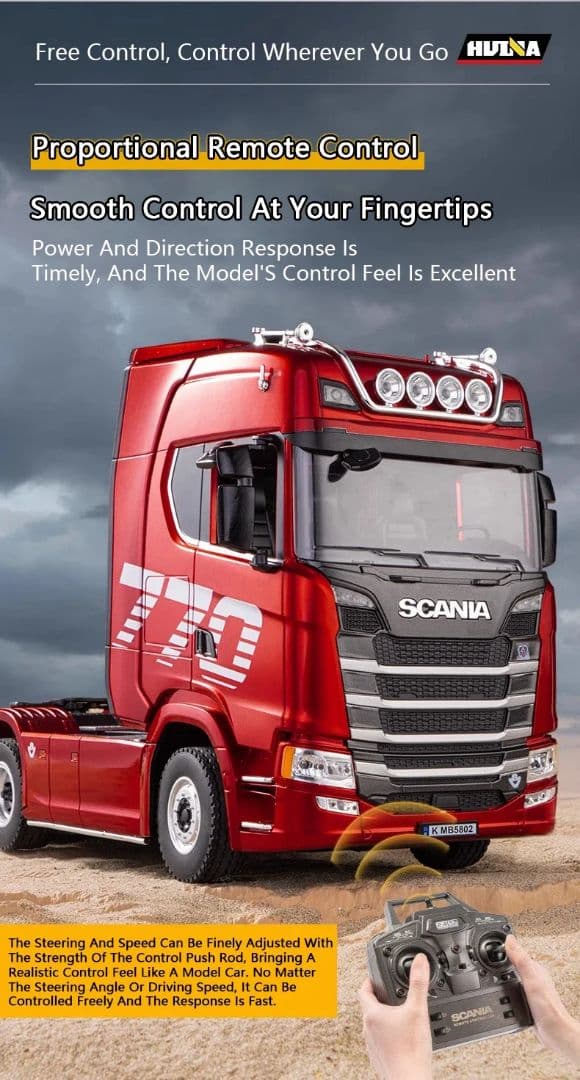 大幅値下げラジコン1/18Sスカニア770sトレーラーヘッド、トレーラーセット