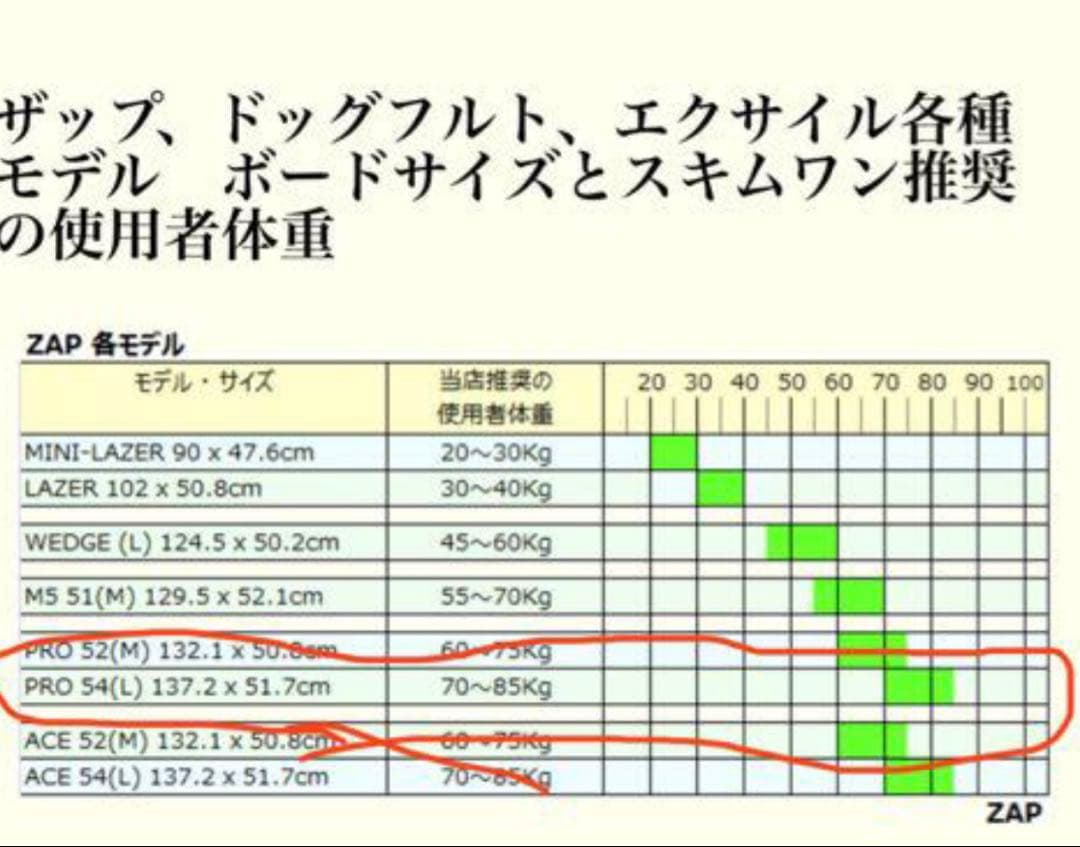ZAP PRO スキムボード 137cm　カバー付　デッキパッド付