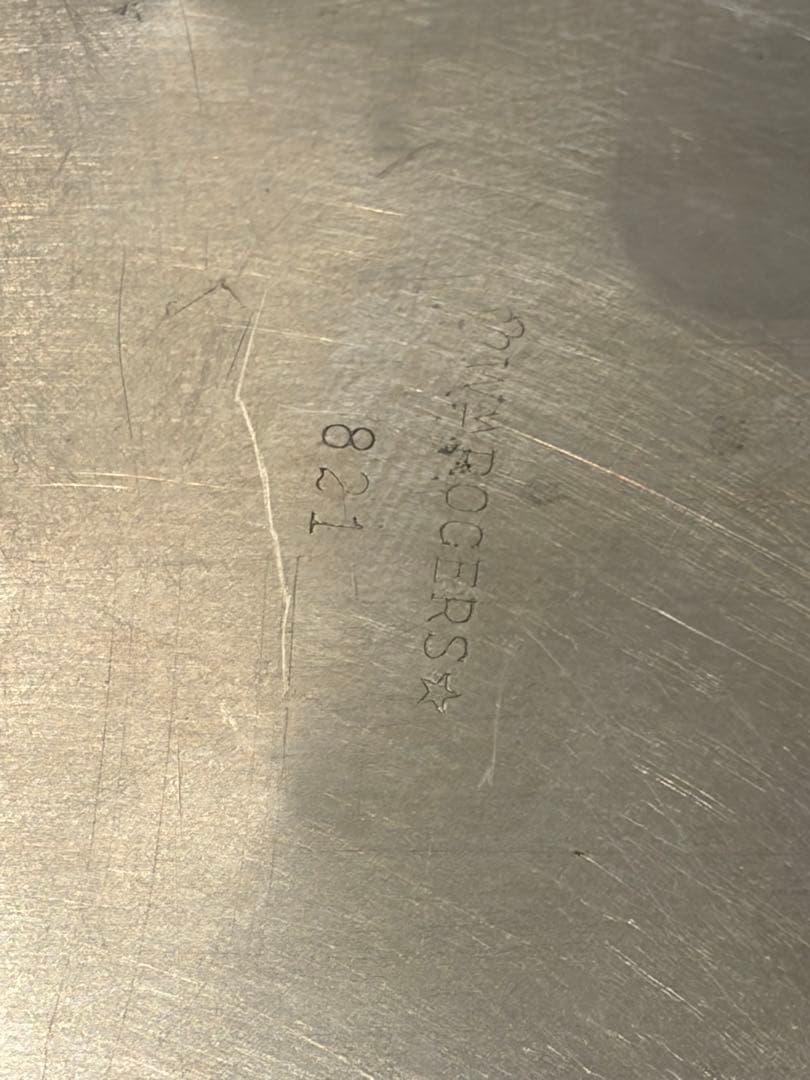 NY製シルバープレート31.5cmアンティーク銀器透かし彫り大振りトレー銀メッキ