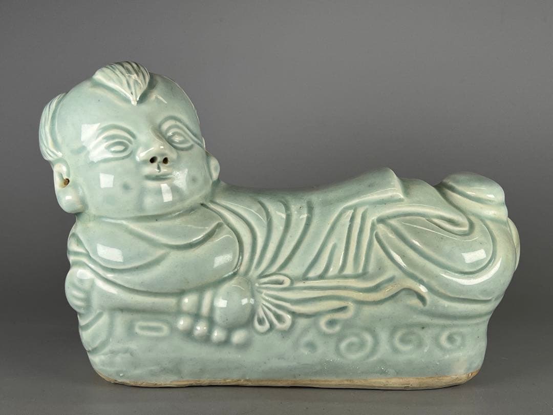 古磁 中国 古美術 陶枕？ アンティーク 銘あり 美品 古玩  置物