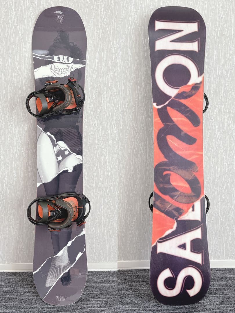 83美品❗️超豪華❗️サロモン メンズスノーボードセット★スノボ154cm+ビン付