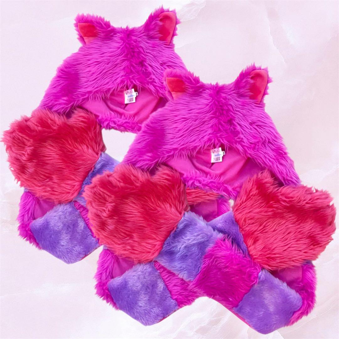 ディズニー　チェシャ猫　ファンキャップ　マフラー　2個セット　ペア　お揃い