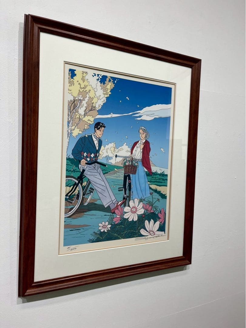 【真作保証】わたせせいぞう「風立ちぬ コスモス」直筆サイン 8/300