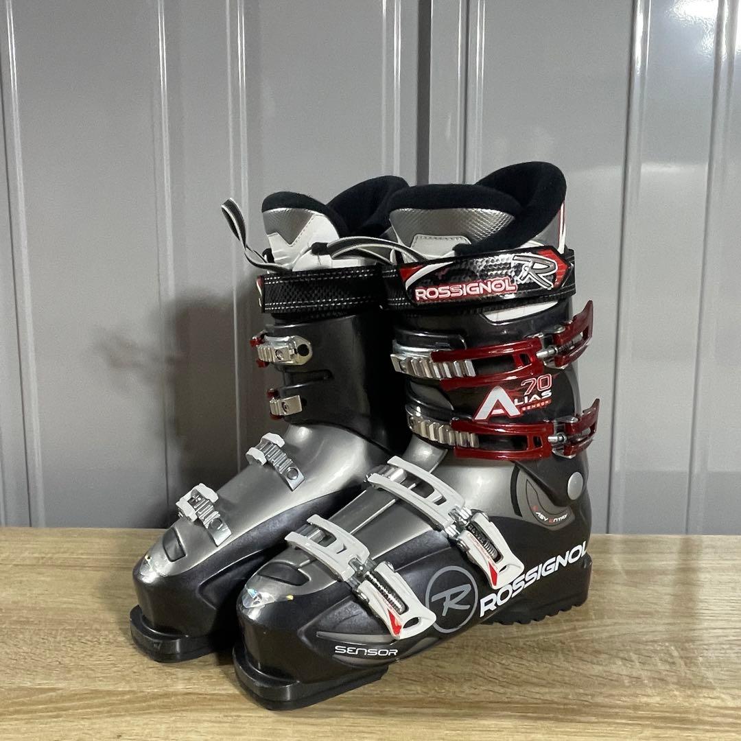 ATOMIC159cm ROSSIGNOL25.5cmストック付きスキーセット