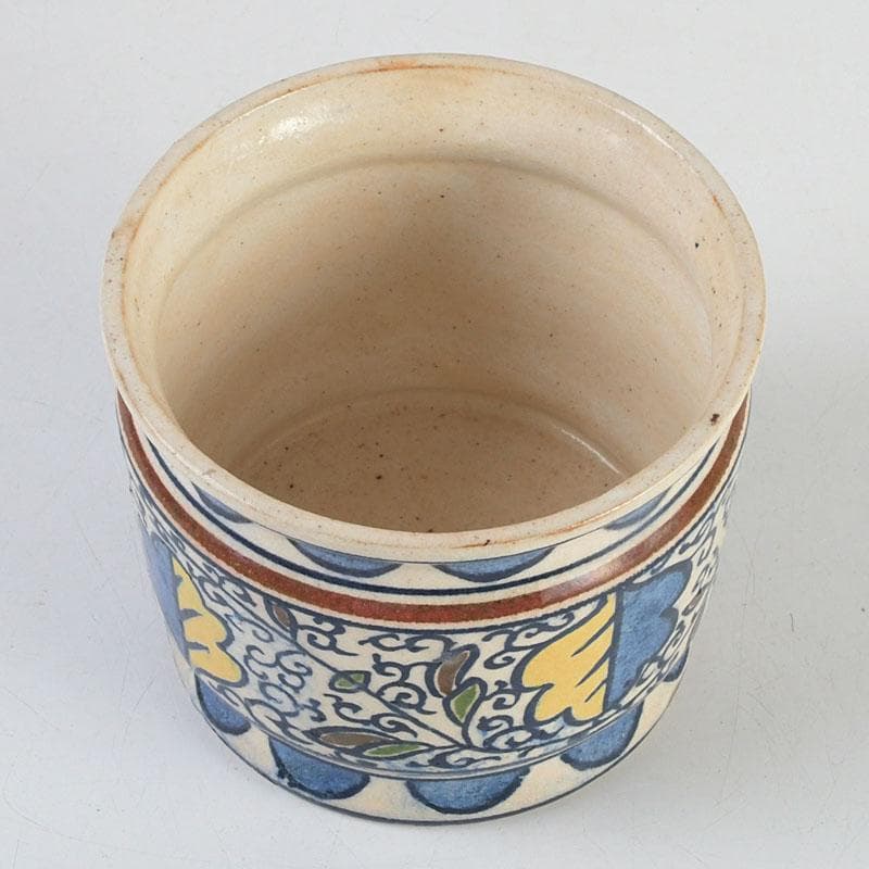 茶道具　膳所焼　陽炎園造　淡海ぜぜ　和蘭陀蔦文　火入　共箱　V　9416