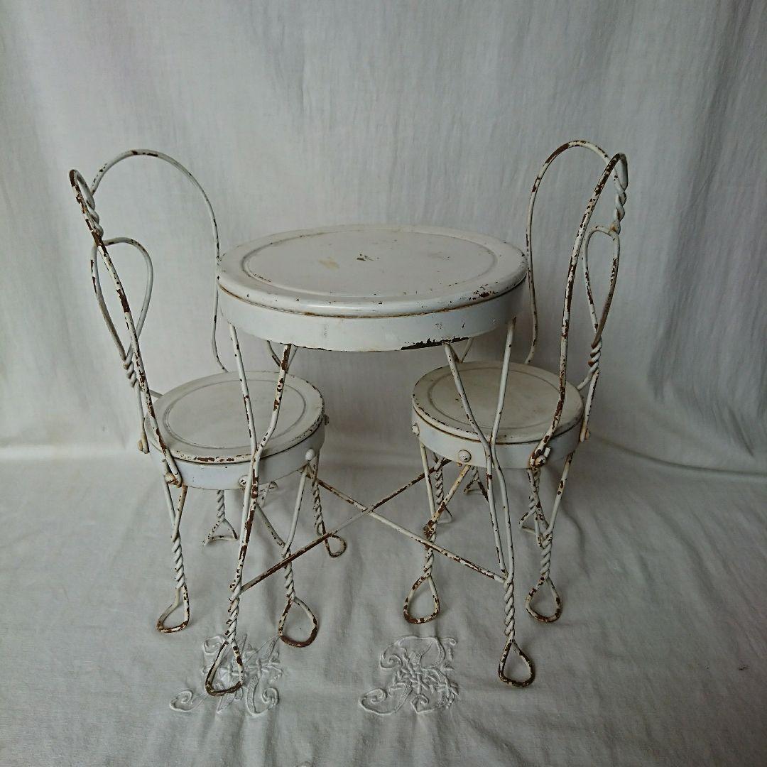 フランスアンティーク ドールサイズのチェア＆テーブル