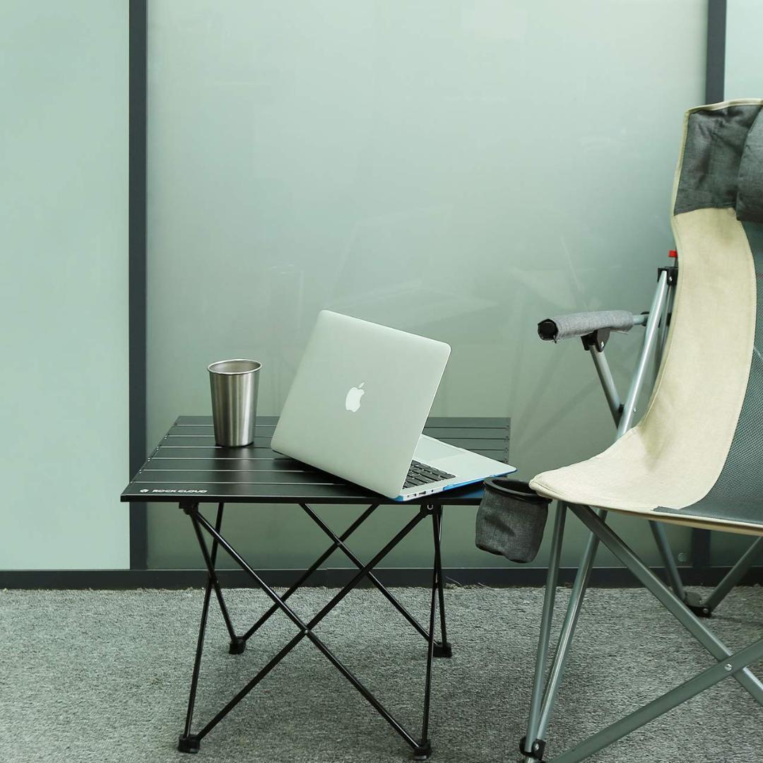 アルミ キャンプテーブル 折りたたみ ロールテーブル 56x41cm