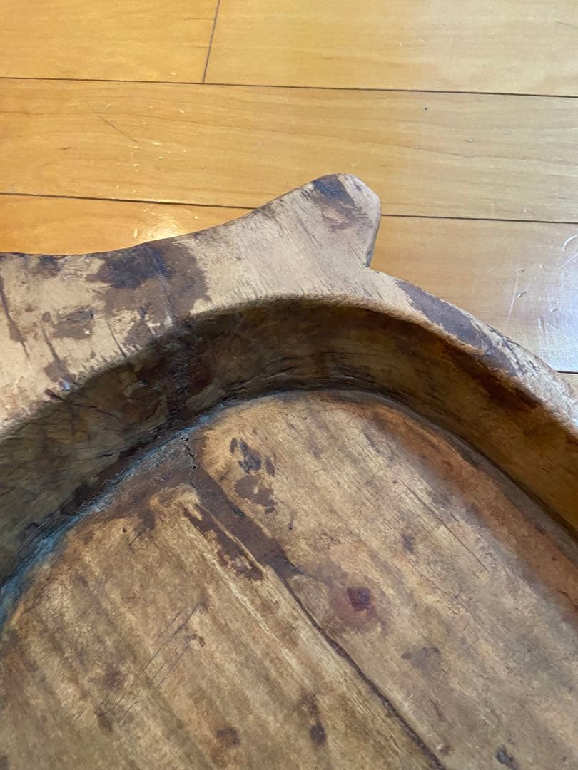 250–300年 済州島古木 盆｜李朝期｜高密度材の重量感・朝鮮古美術